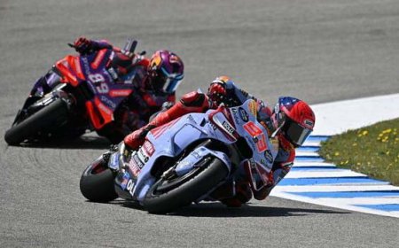 Atasi Marc Marquez, Bagnaia Cetak Hattrick Kemenangan di MotoGP Spanyol