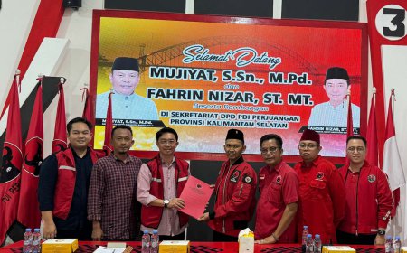 Tancap Gas Menuju Pilkada Batola 2024, Mujiyat-Fahrin Mendaftar ke PDIP dan Gerindra