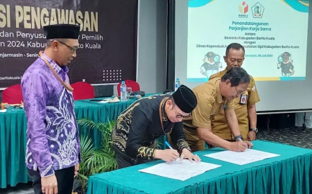 Perkuat Pengawasan Penyusunan Daftar Pemilih, Bawaslu Batola Gandeng Disdukcapil