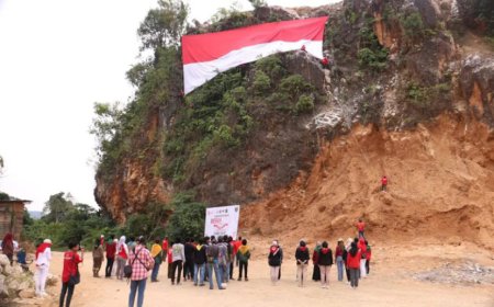 Vertical Rescue Tabalong Kembali Bentang Merah Putih di Tebing Palai