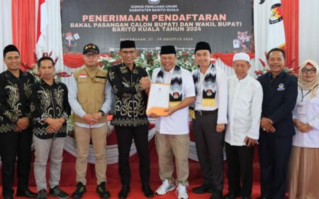 Naik Trail Bareng Pendukung, Mujiyat-Fahrin Mendaftar ke KPU Batola