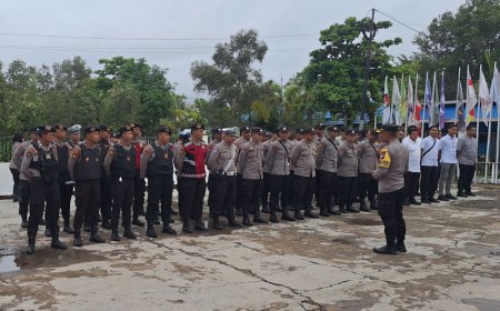 Kawal Pleno Rekapitulasi Suara di KPU, Polres Batola Siagakan Ratusan Personel