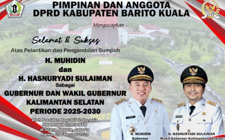Pimpinan dan Anggota DPRD Batola Mengucapkan Selamat Atas Pelantikan Gubernur-Wakil Gubernur Kalsel