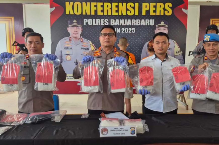 Kiriman 10,3 Kilogram Sabu Asal Kalbar Menuju Sulsel Digagalkan Polres Banjarbaru